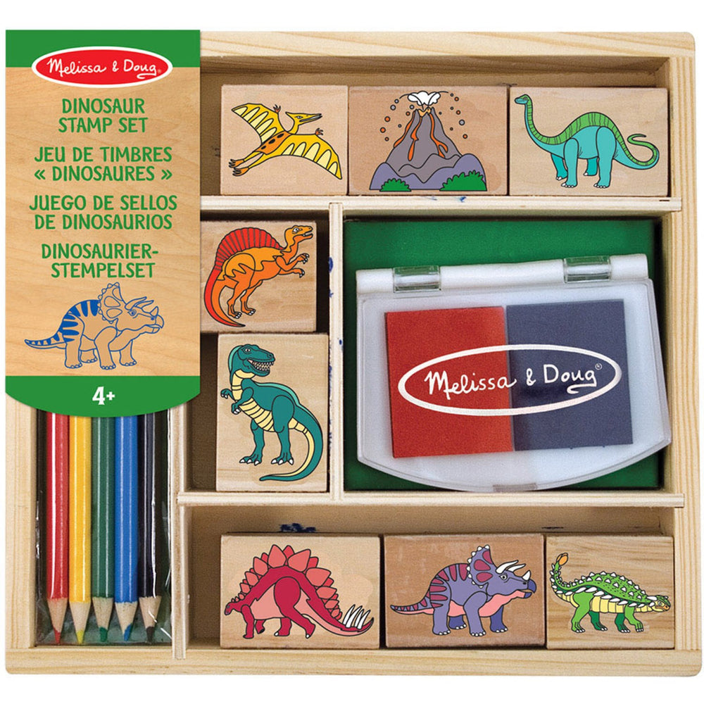 Køb Melissa & Doug Multifarvet Wooden Stamp Set Dinosaur