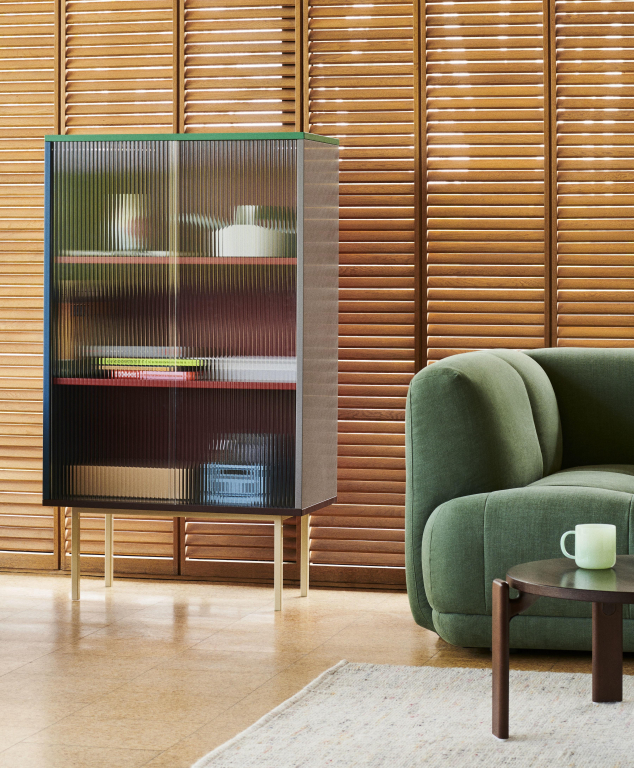Hay Colour cabinet tall dressoir with glass doors multi