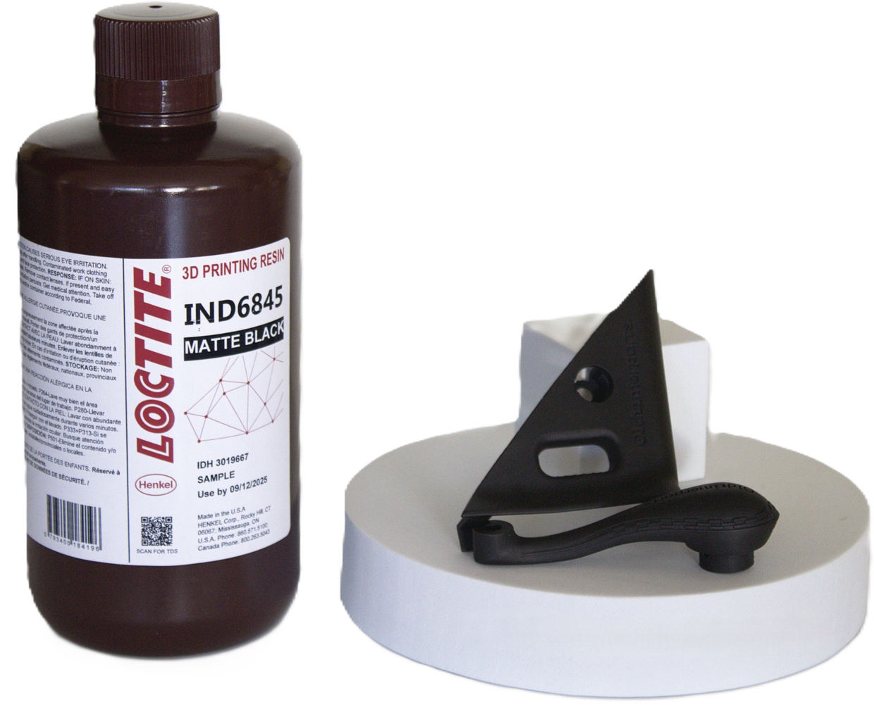 LOCTITE  3D IND6845 Matte Black, 1.000 g    Tough Resin mit ausgezeichneter Schlagfestigkeit & erhöhter Wärmeformbeständigkeit