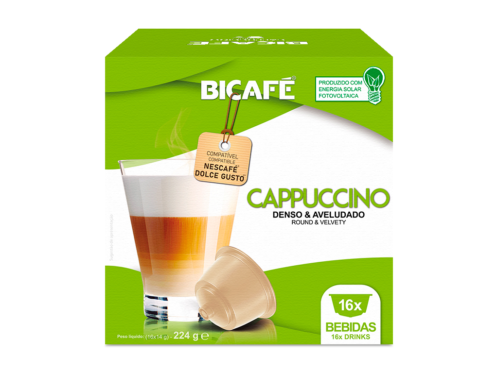 CÁPSULAS BICAFÉ CAFÉ COMPATÍVEL DOLCE GUSTO CAPPUCCINO 16UN