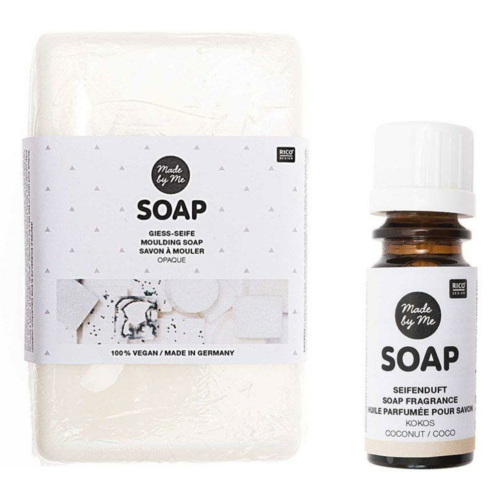 Savon à mouler opaque 100% vegan 250 g + huile parfumée noix de coco