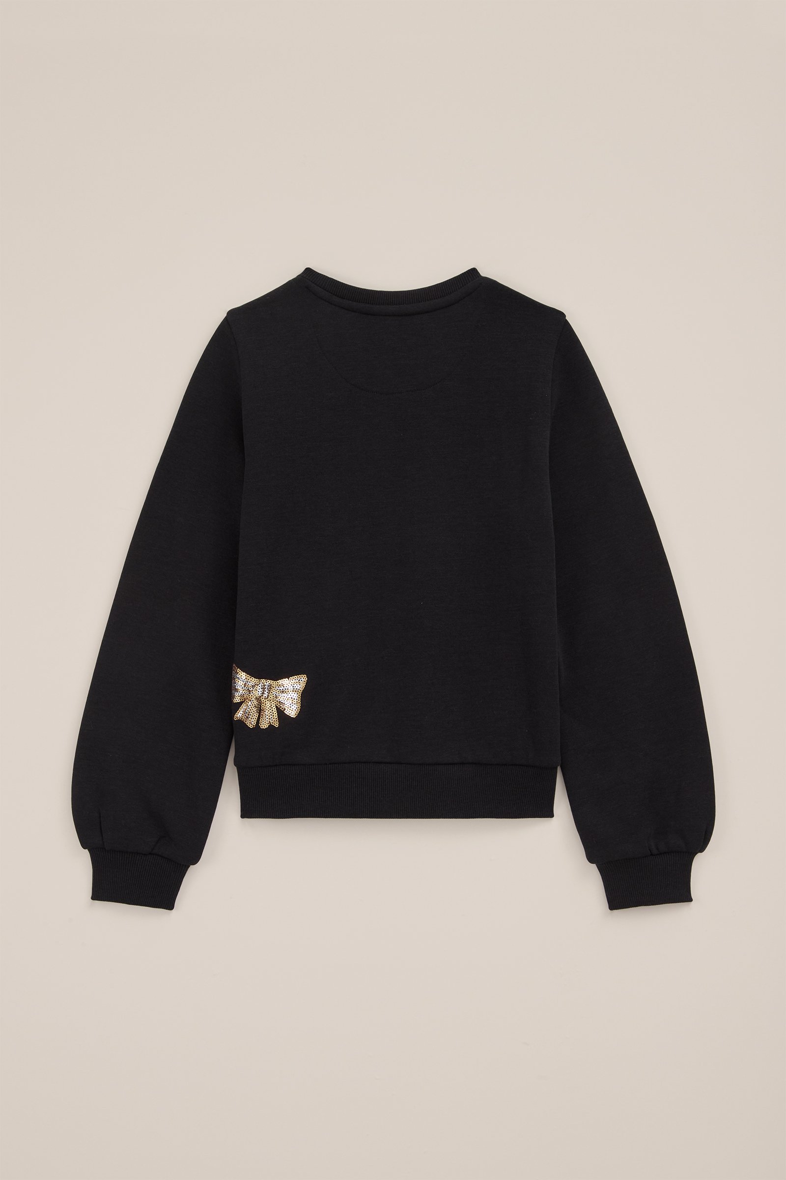 Meisjes sweater met pailletten applicatie WE Fashion Zwart