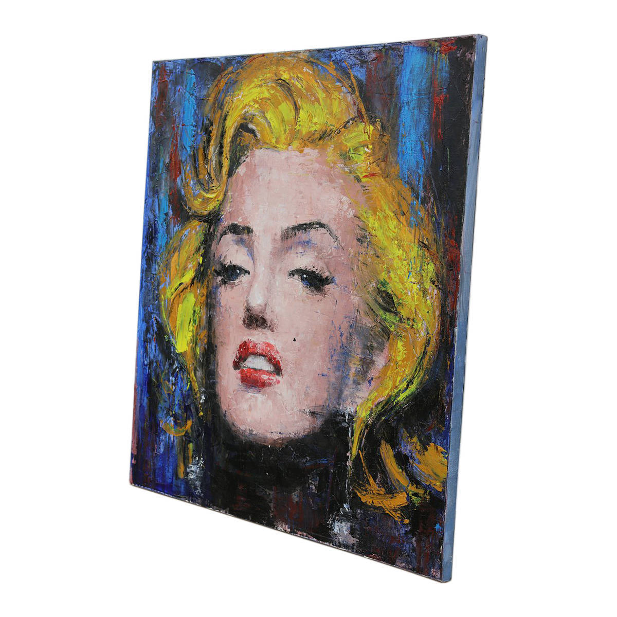 Öl-Wandbild FAME - blau-gelb - 120x120 cm