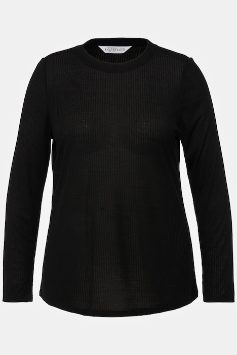 Longsleeve, Slim Shape, Rippjersey, Rundhals, Langarm