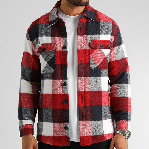 Surchemise A Carreaux 2705 Rouge Bleu Marine Blanc