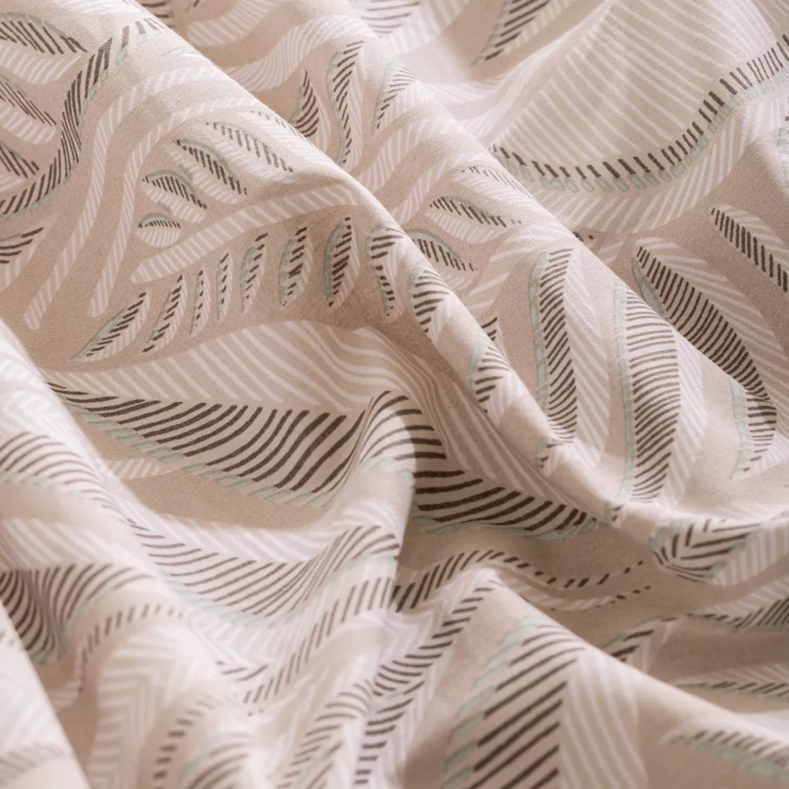 Housse de couette et deux taies coton (240 x 220 cm) Nalh Beige