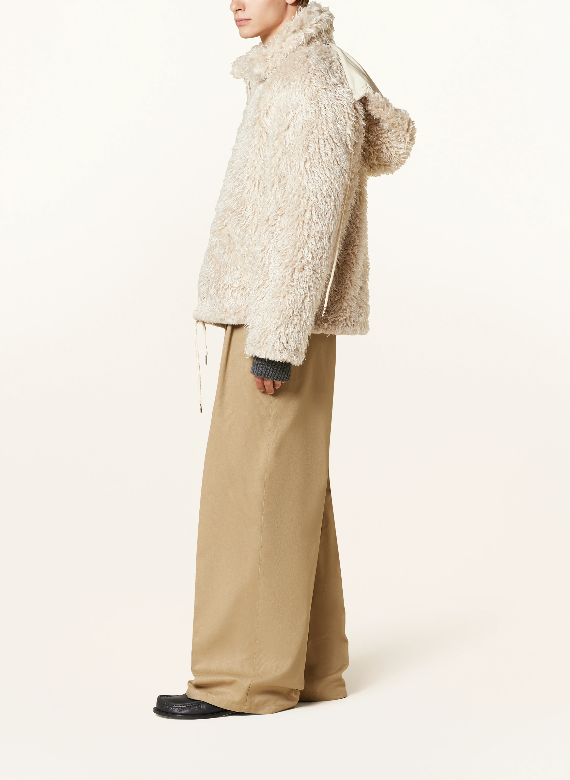 MARNI Teddyfell-Jacke mit abnehmbarer Kapuze