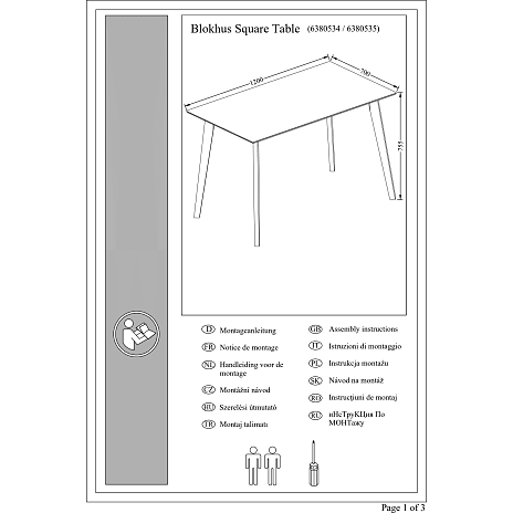 Blokhus spisebord - hvid og sort