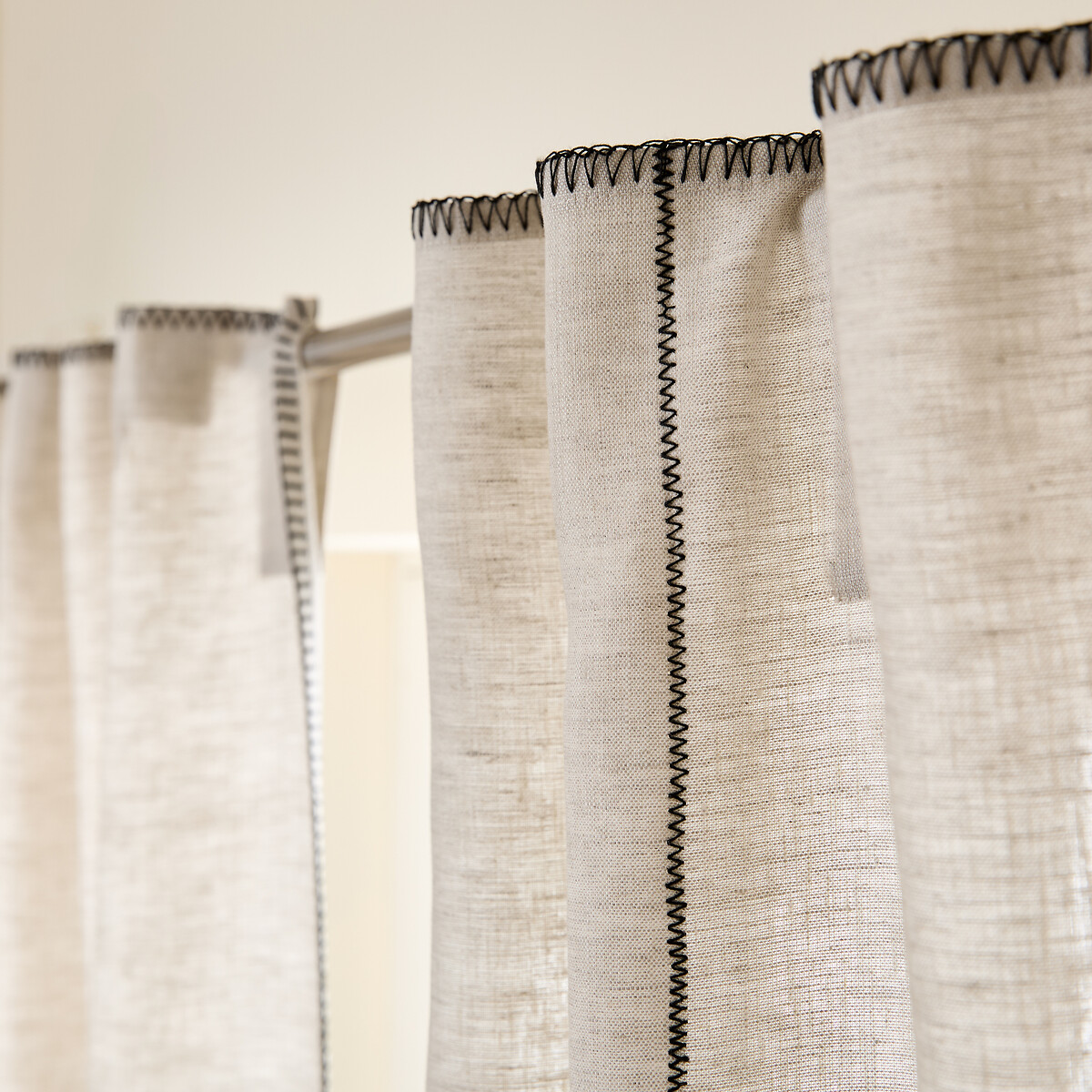 AM.PM<br>Cortina de linho lavado com laços ocultos, Tojos