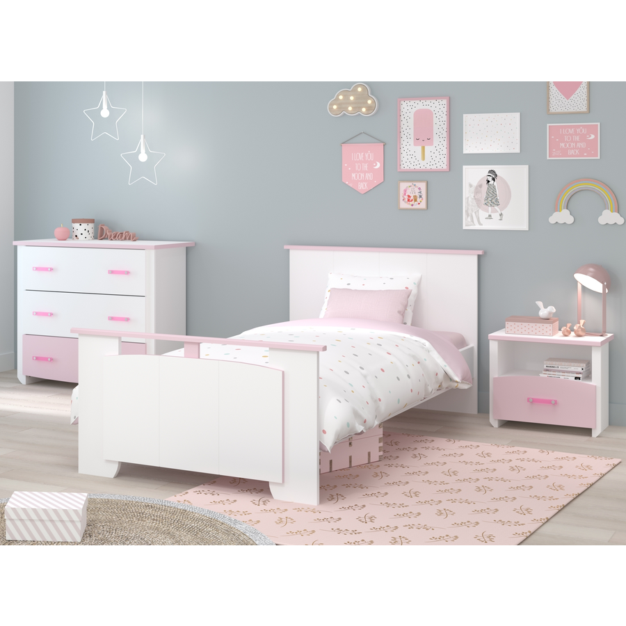 Parisot Kinderzimmer-Set 3-tlg. Biotiful 3 Rosa-Weiß Weiß  Rosa