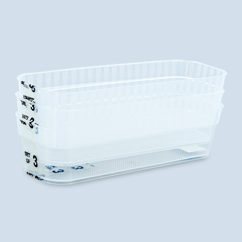 Lot de 3 corbeilles transparentes