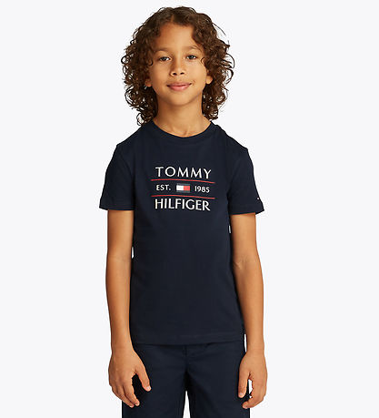 Tommy Hilfiger T-Shirt - Flagge - Dark Nacht Navy