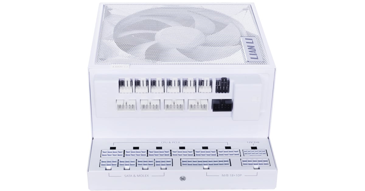 Lian LiEDGE GOLD 1000 modulaire 1000 watt voeding   (Wit, 1x 12V-2x6, 4x PCIe, 4x USB-header hub)
