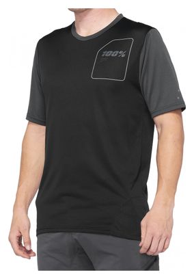 Maillot Manches Courtes 100% Ridecamp Noir / Gris Charcoal