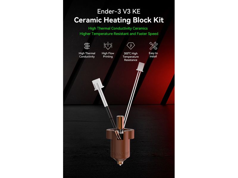 Creality Heizelement Ender 3V3 KE Keramischer Heizblocksatz Bimetallische Materialdüse