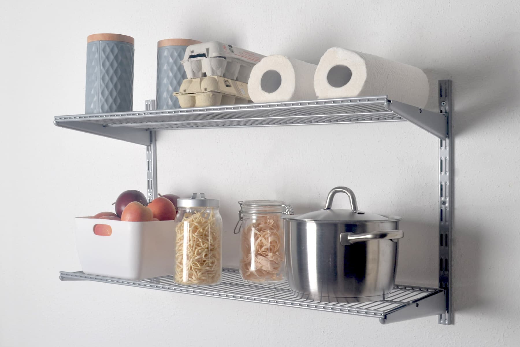 Element System Regal-Set Storage Wandregal Wandboard Bücherregal weiß-silber B82,8xH49,6xT33,2 cm