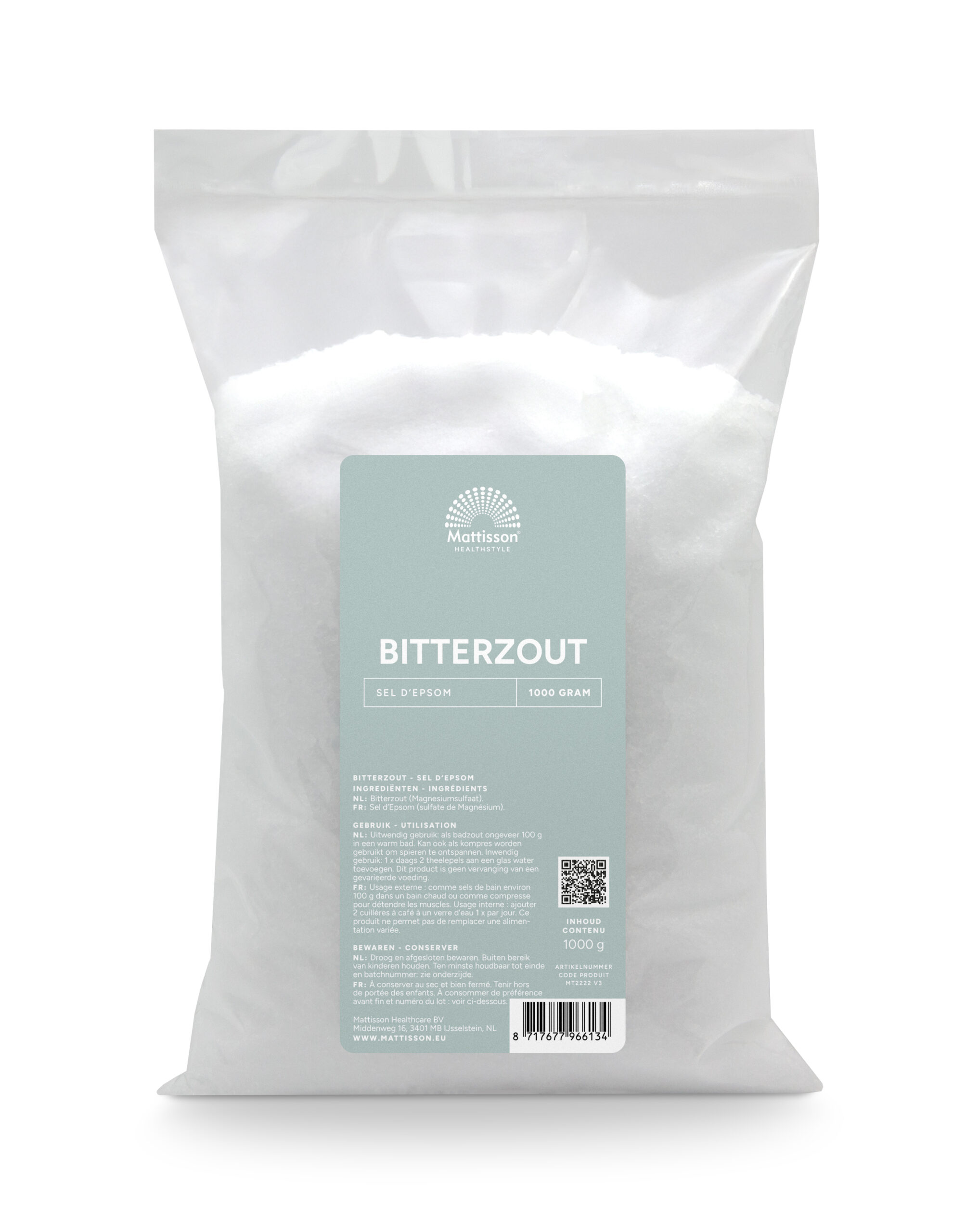 Mattisson Bitterzout Epsom Zout Magnesiumsulfaat (1000 gr)