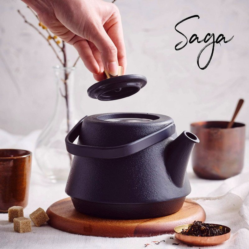 Théière en fonte Saga - 1,2 L, noir