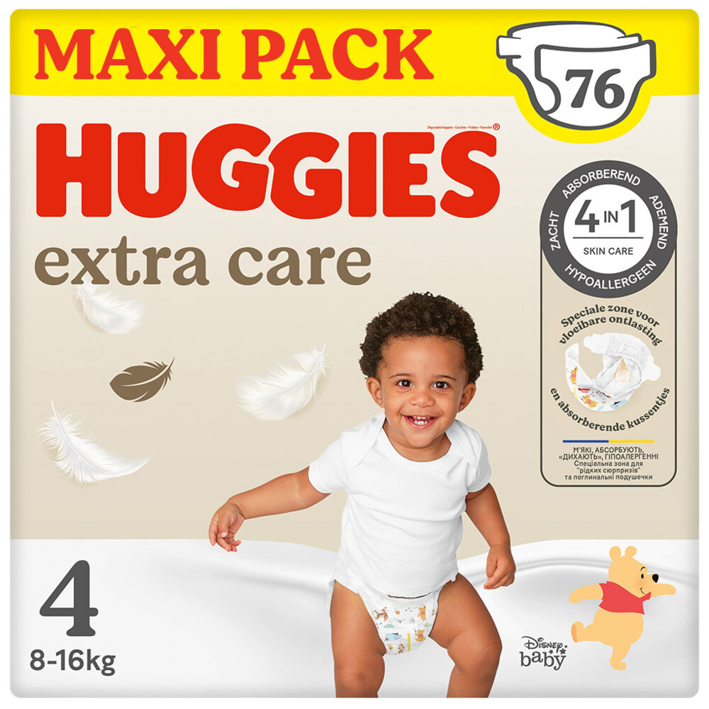 Huggies Extra Care Luiers Maat 4 (8 - 16 kg)76 stuks