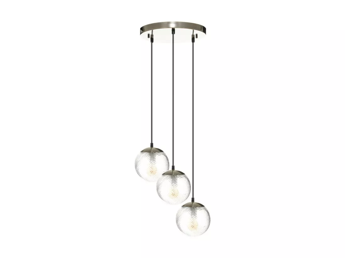 Luminaire Suspension 3 Lampes en métal et verre
