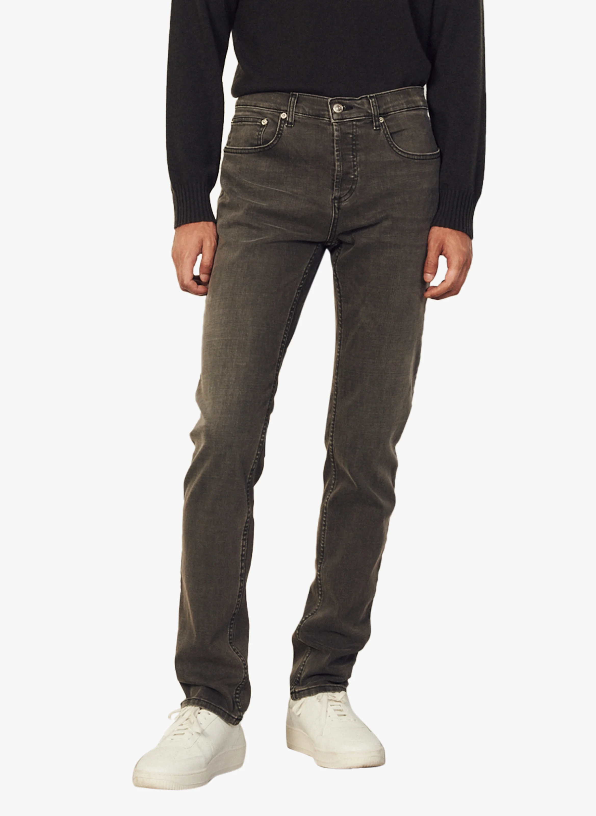 Jean slim taille normale en coton stretch | Gris