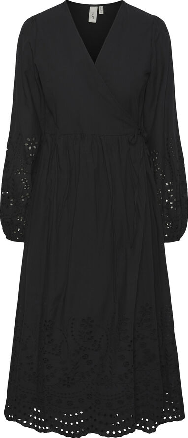 YAS YASLUMA LS LONG WRAP DRESS S. NOOS Sort