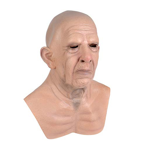 Latex Maske Fasnachts Gesichtsmaske Kostüm Zubehör Motto Party Accessoire Halloween Foto Requisite - Alter Mann mit Glatze