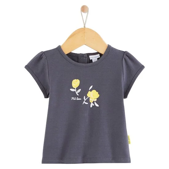 Tee-shirt manches courtes Trop Chou   Gris anthracite        de               P'tit bisou