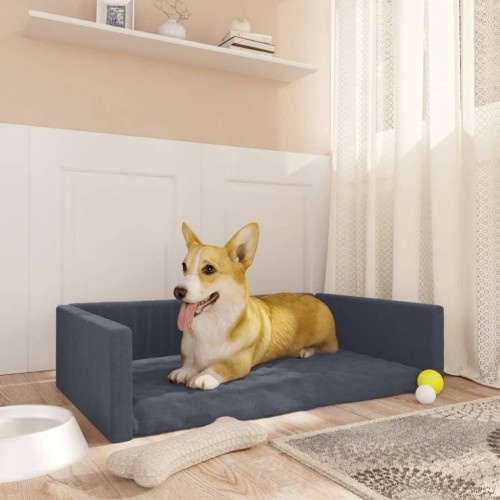 Cama baú Vidaxl cinza escuro para cães