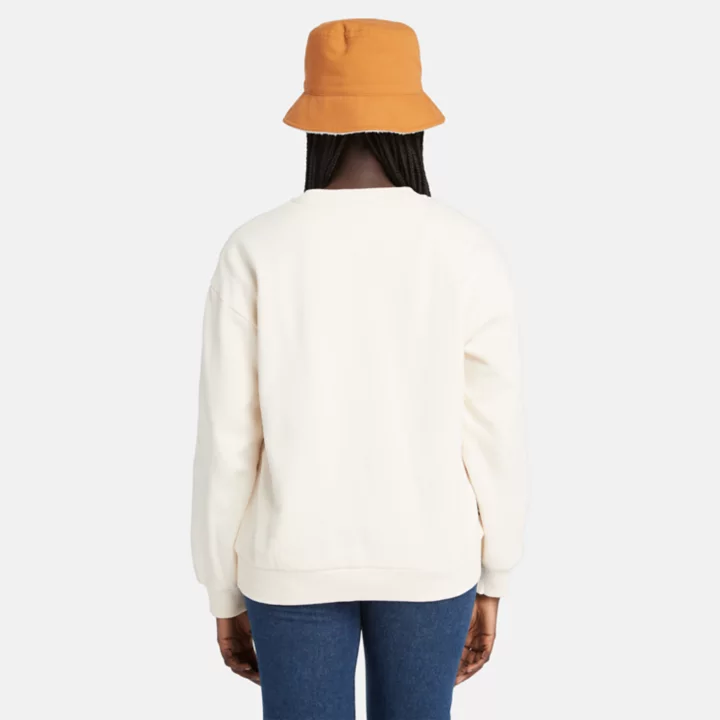 Moletom feminino com gola redonda e logo na cor branca.