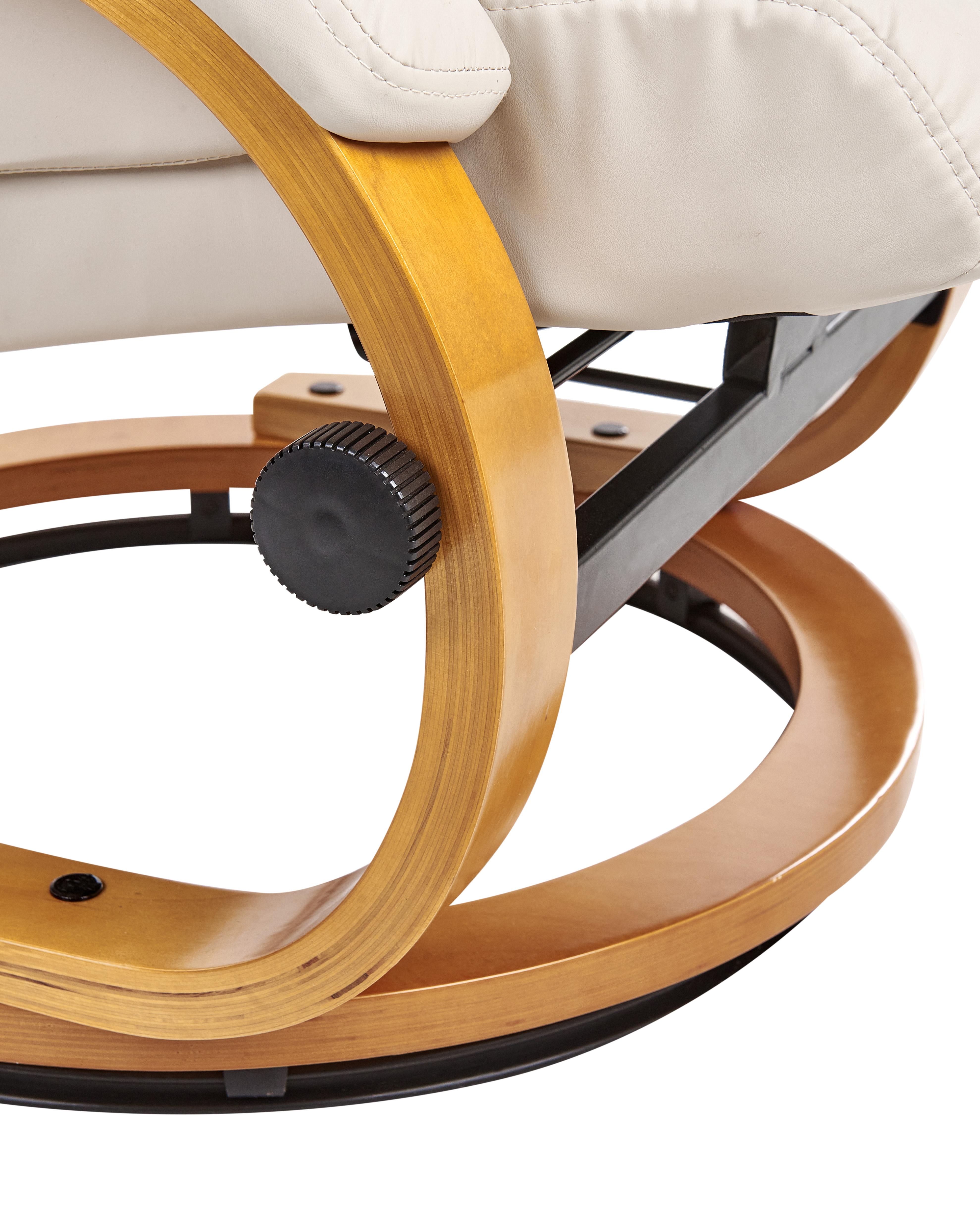 Massagestoel FORCE met voetenbank Kunstleer Lichtbeige