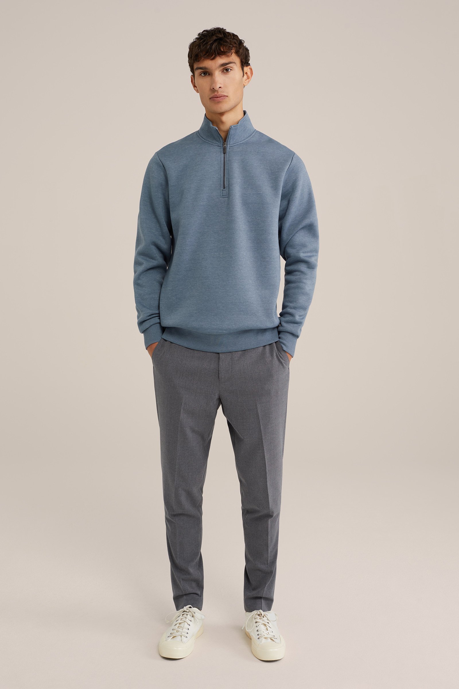 sweater met rits WE Fashion Lichtblauw