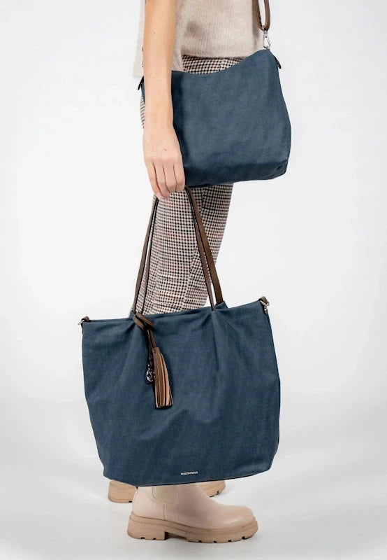 Emily & Noah Elke Bag in Bag Shopper L Blue Taupe