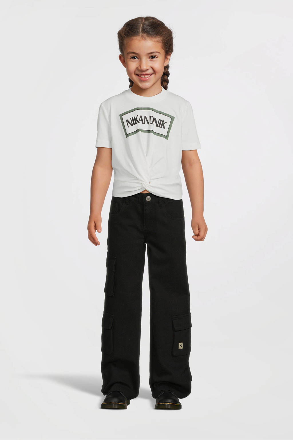 NAME IT wide leg broek NKFROSE zwart
