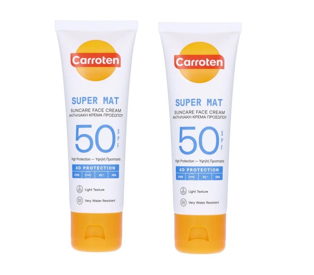 Carroten - 2 x Face Super Mat Cream SPF 50 50 ml - Solcreme