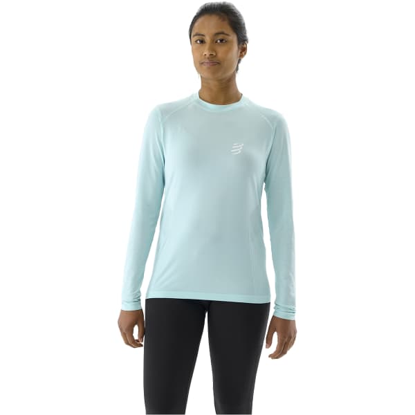 T-shirt trail COMPRESSPORT PERFORMANCE LS TSHIRT W SHELL BLUE