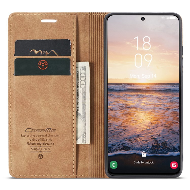 Samsung Galaxy S24 Leder Tasche Flip Wallet Etui mit Kartenfächern - Braun