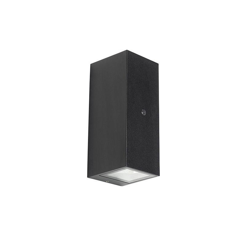 Wandlamp zwart 2-lichts IP44 met schemersensor - Baleno II