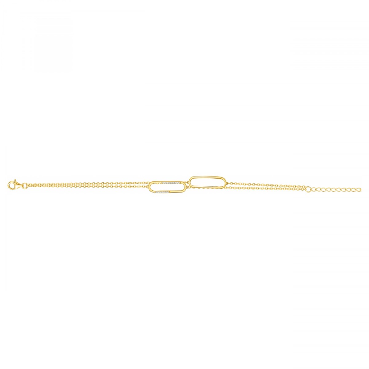 Bracelet en Plaqué Or avec oxyde de zirconium blanc