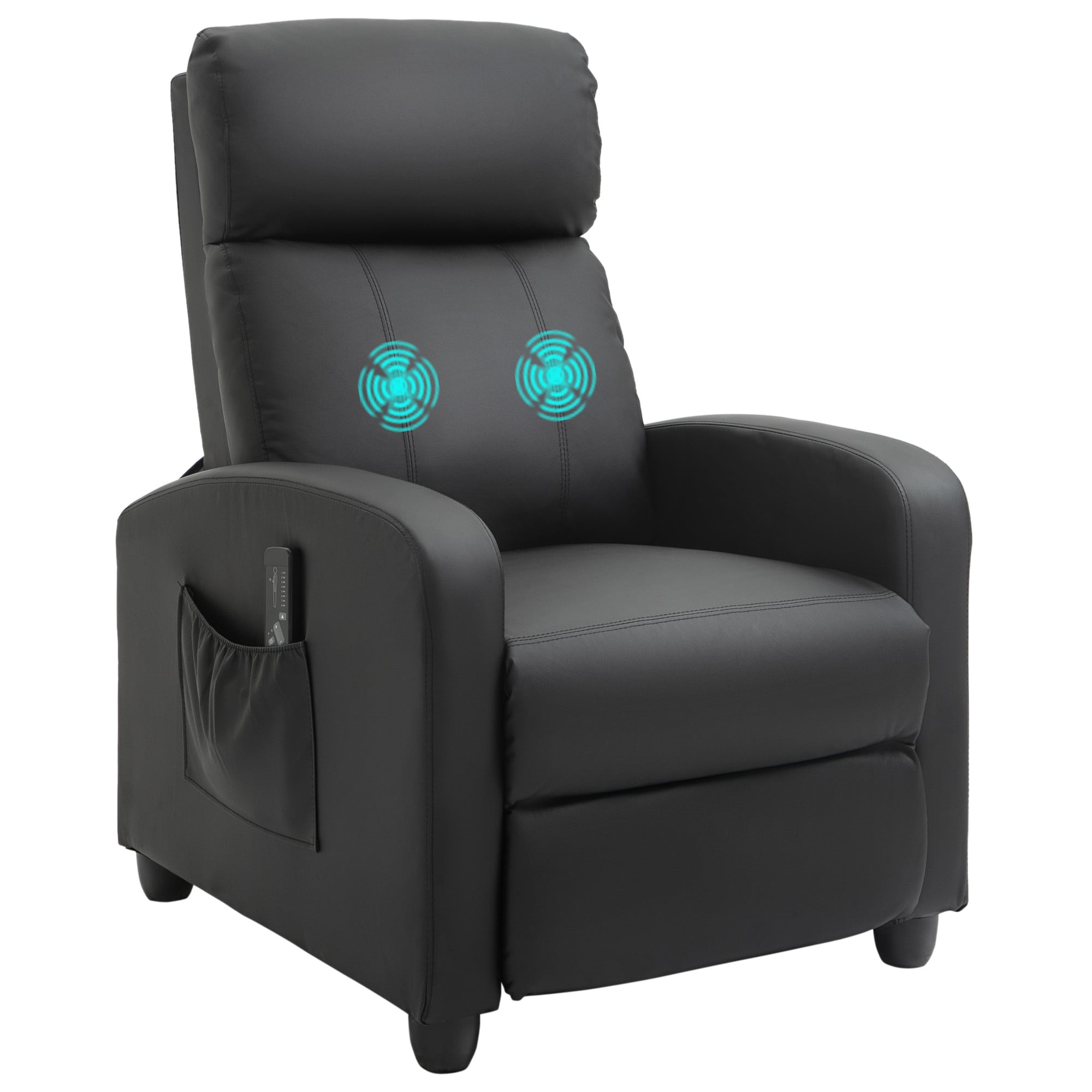 HOMCOM Massagesessel mit kabelgebundener Fernbedienung schwarz 68B x 88T x 98H cm