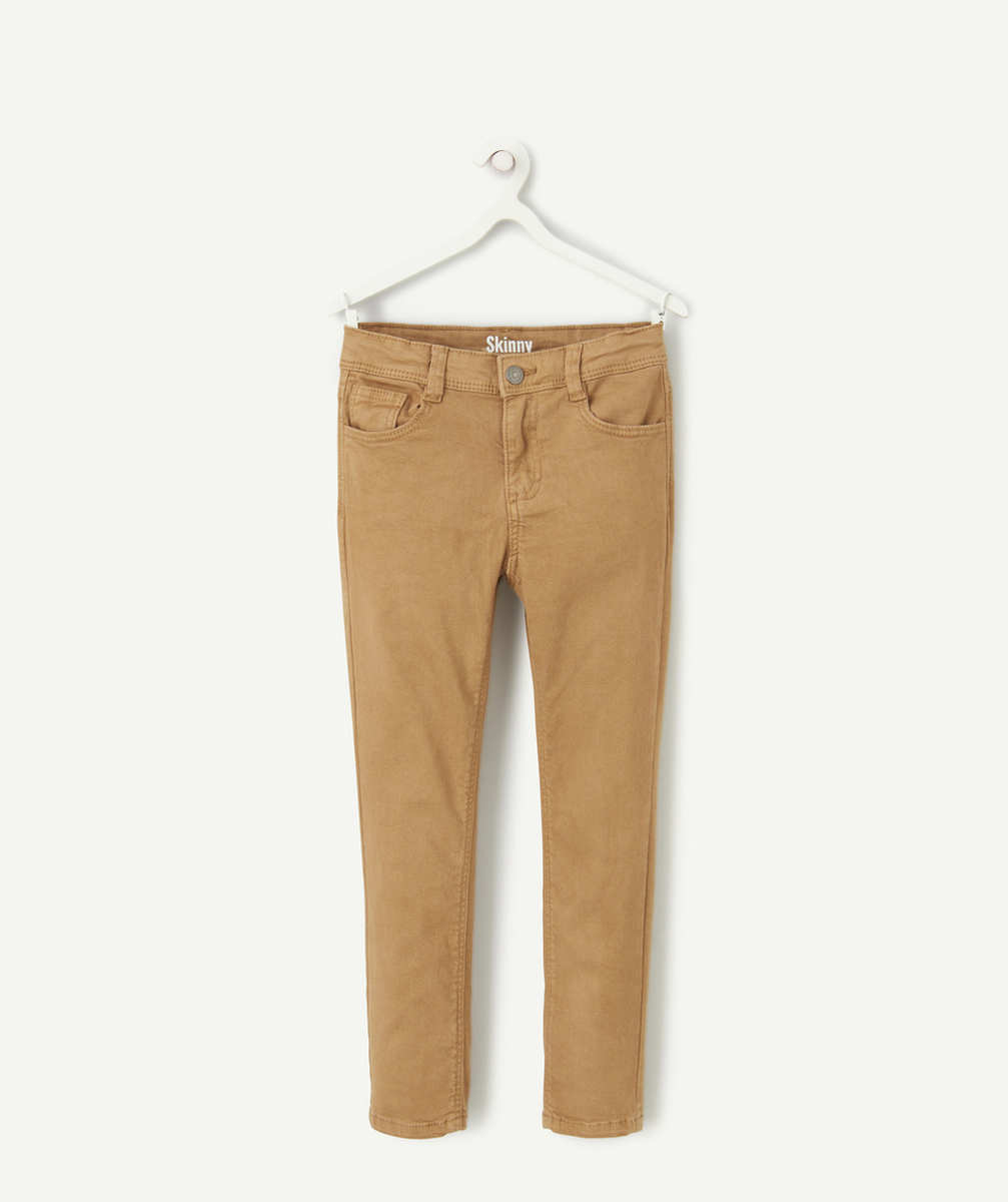 PANTALON SKINNY GARÇON EN FIBRES RECYCLÉES ET DENIM MARRON