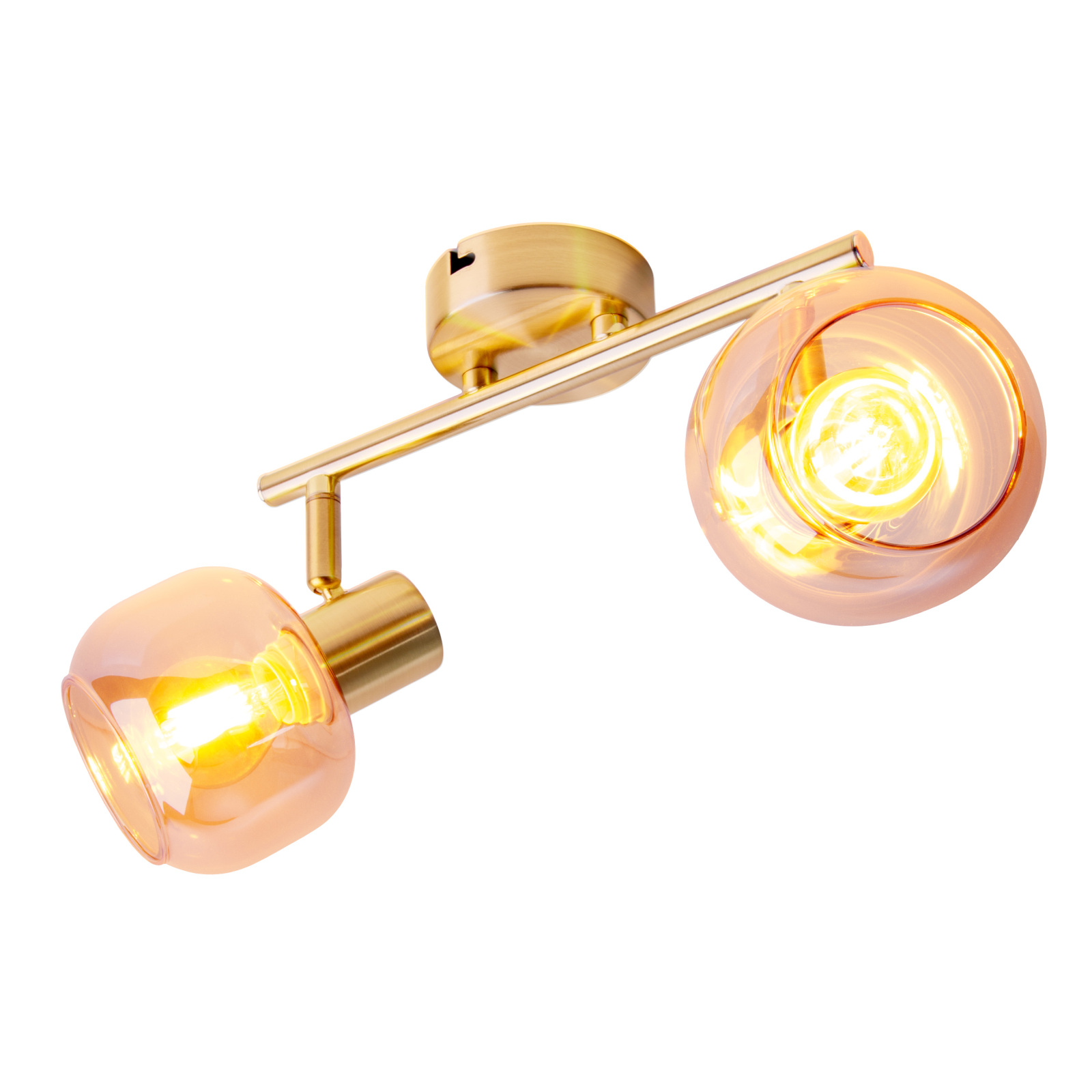 Deckenspot - goldfarben-amberfarben - 2-flammig