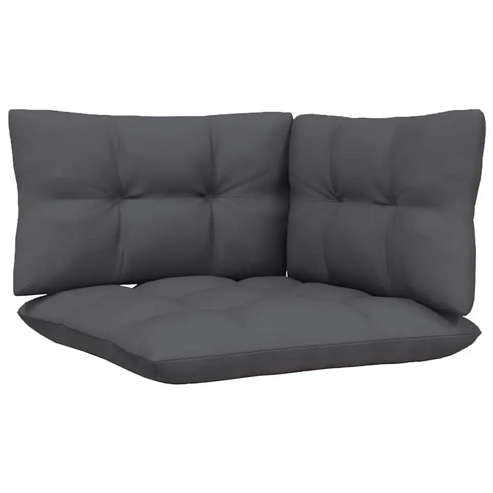vidaXL - Loungeset - Zwart - Grenenhout