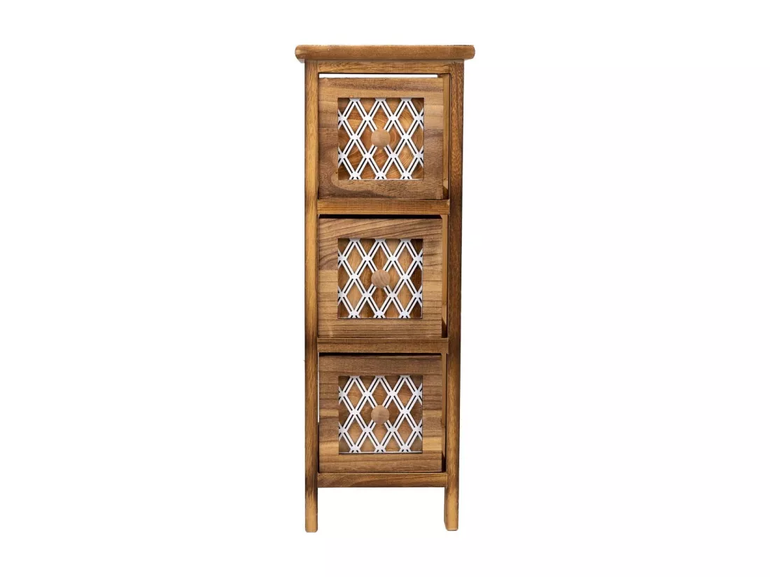 Chiffonnier En Bois Marron 22x26x61h