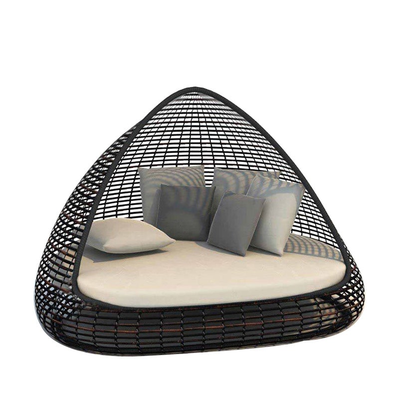 Outdoor Leisure Balcony Sofa Combination Single Double Rattan Furniture Resort Bird Cage Sofa Bed