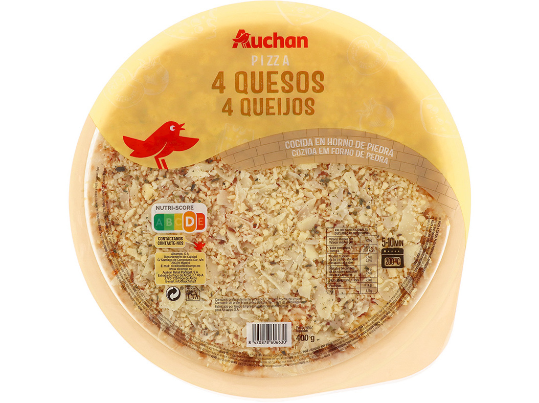 PIZZAS 4 QUEIJOS AUCHAN 400 G