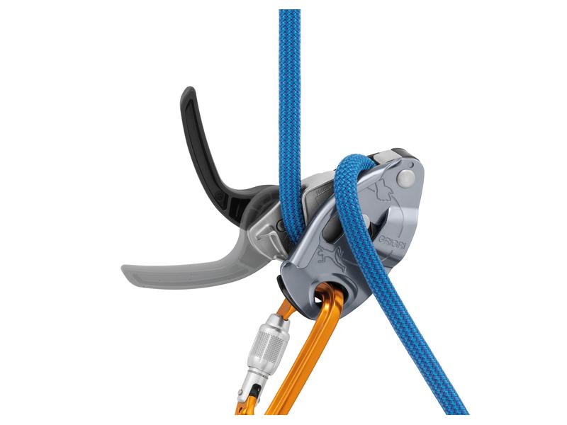 Petzl Sicherungsgerät Grigri Belay Device, Grau Sicherungsgerät mit Blocklernunterstützung durch Klemmnocken