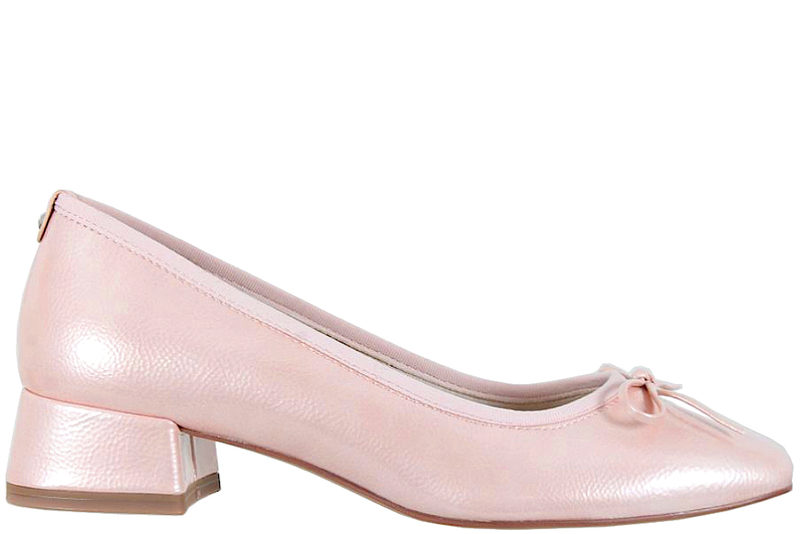TAMARIS PUMPS I ROSA LAK MED SLØJFE