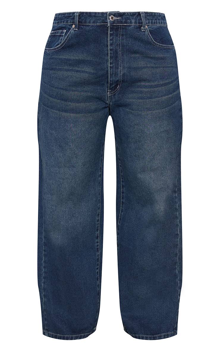 Bleu Indigo Jean Grande Taille Jambe Large