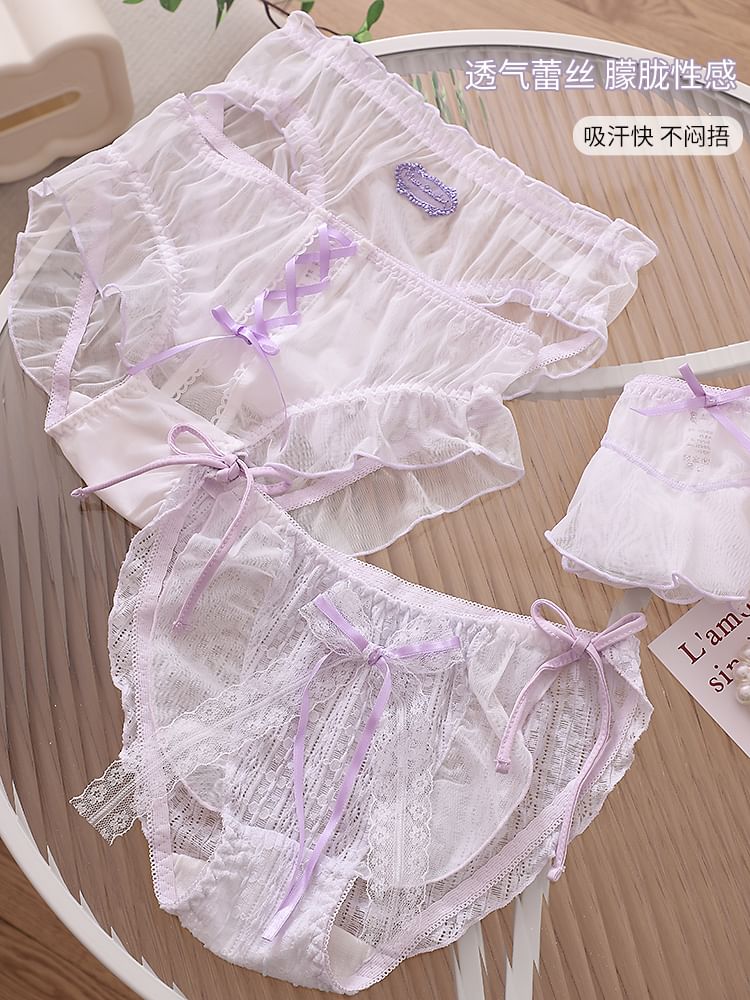 Pancherry - Matching set voor koppels: boxershort met contrasterende rand + kanten slip